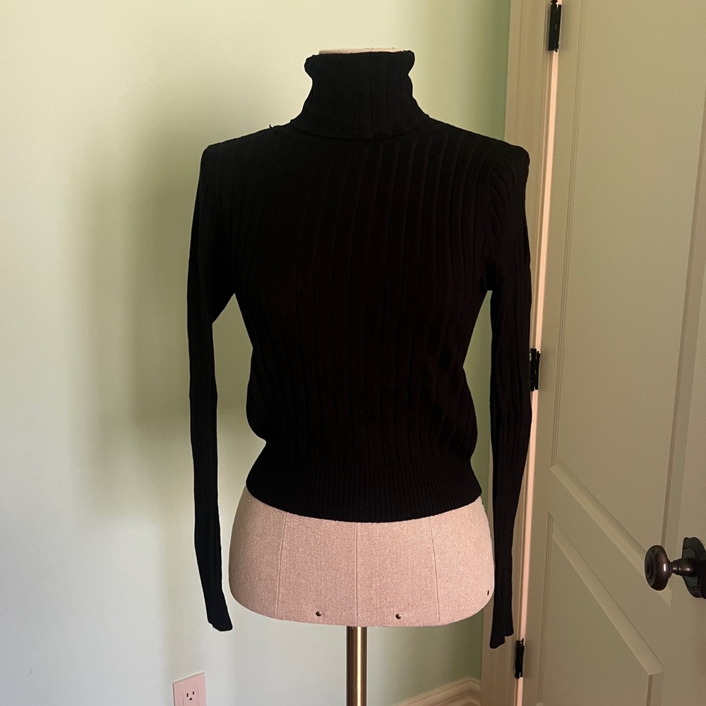 Zara Black Cowl Neck Sweater Timeless Knit Design